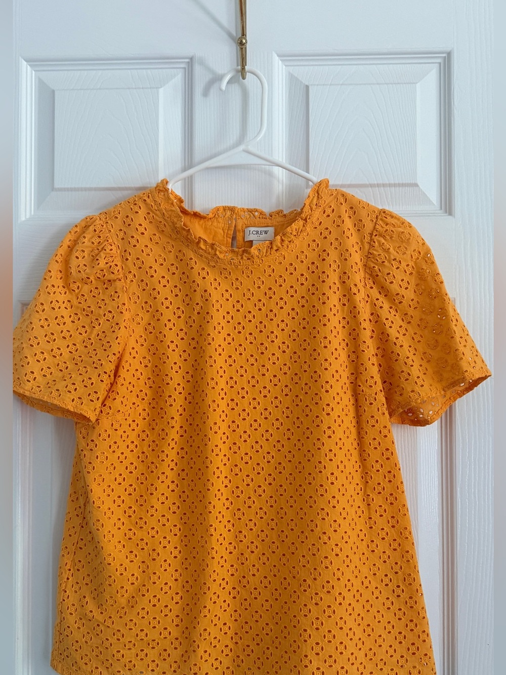 J. Crew 🍊 Orange Eyelet Short Sleeve Blouse